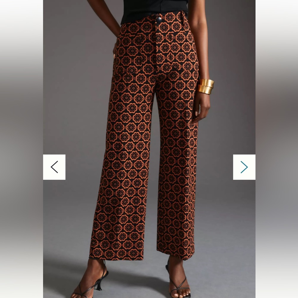 Maeve Wide-Leg Jumpsuit Black and Orange Polka Dot